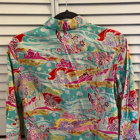 Robert Graham Embroidered Detailed Colorful Trees Flowers Shirt - Size Small - Picture 2 of 11